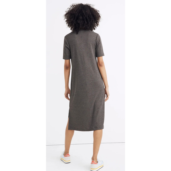 Madewell Ribbed Pocket Tee Midi Dress Short Sleeve Gray AB300 Womens Size Medium - Picture 9 of 15